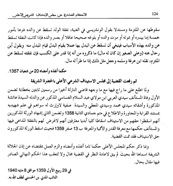 نوستالجيا القضاء المغربي (6): "القضية عدد 3974" تسقط نفقة الولد بخمسة: موته - يسره - موت والده - بلوغه صحيحا عاقلا - موت والده