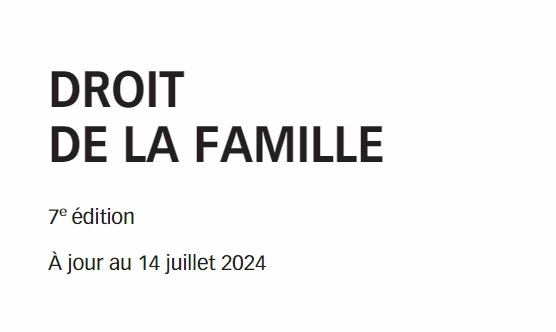 Nouveauté : Droit de la famille