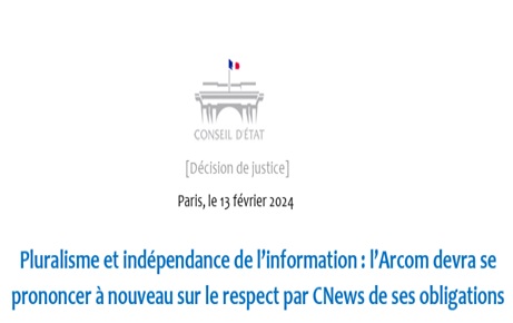 قرار حديث لمجلس الدولة الفرنسي صادر في قضية حول التعددية المعلوماتية، بين منظمة مراسلون بلا حدود ضد هيئة تنظيم الاتصالات السمعية البصرية والرقمية