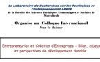 Colloque International Sur le thème Entrepreneuriat et Création d’Entreprises