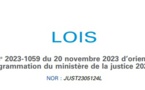 LOI du 20 novembre 2023 d'orientation et de programmation du ministère de la justice 2023-2027