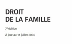 Nouveauté : Droit de la famille