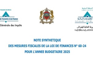 Note Synthétique des Mesures Fiscales De La Loi De Finances N° 60-24 pour L’année budgétaire 2025